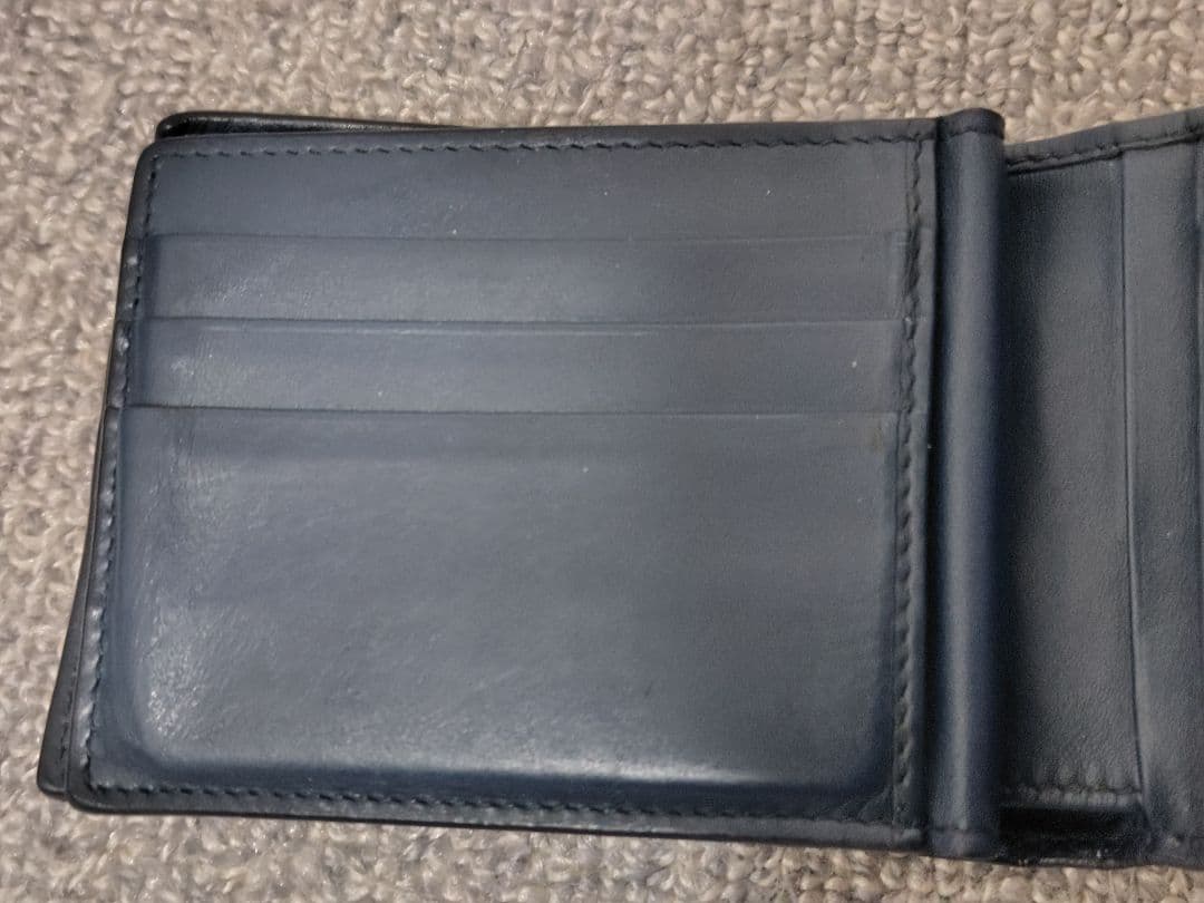 BOTTEGA VENETA 二つ折り財布 ネイビー イントレチャート 箱、袋