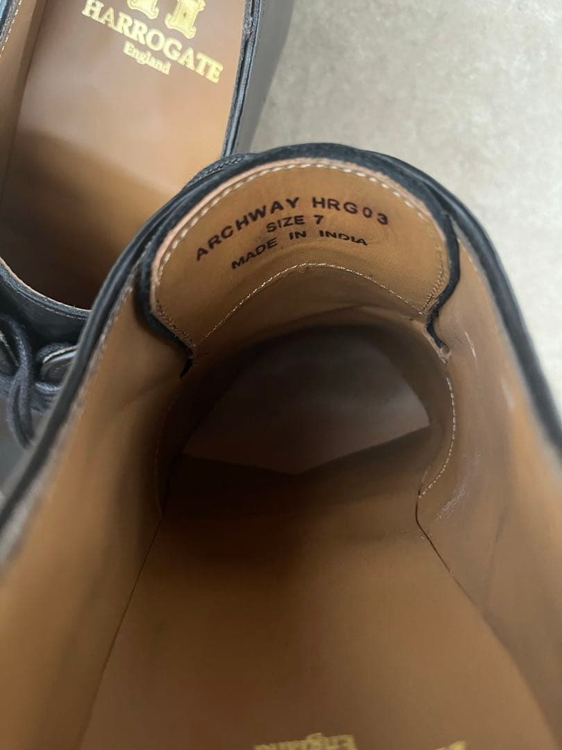 HARROGATE ARCHWAY プレーントゥ UK7 黒