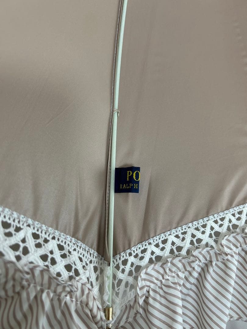 ポロラルフローレン　Ralph Laurenフリル　ストライプ　晴雨兼用　日傘