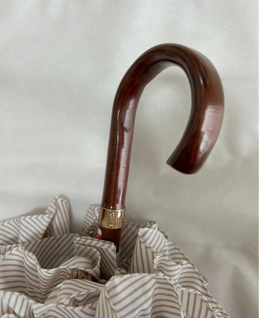 ポロラルフローレン　Ralph Laurenフリル　ストライプ　晴雨兼用　日傘