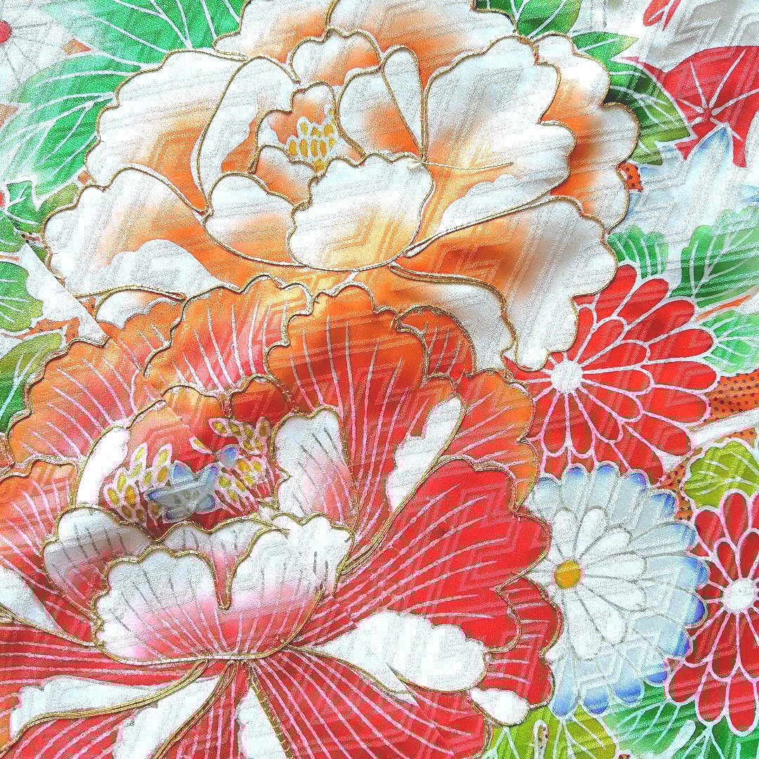 1/18限定値下げ　振袖　仮絵羽　正絹❣️5点セット・お得品❣️リメイク　材料