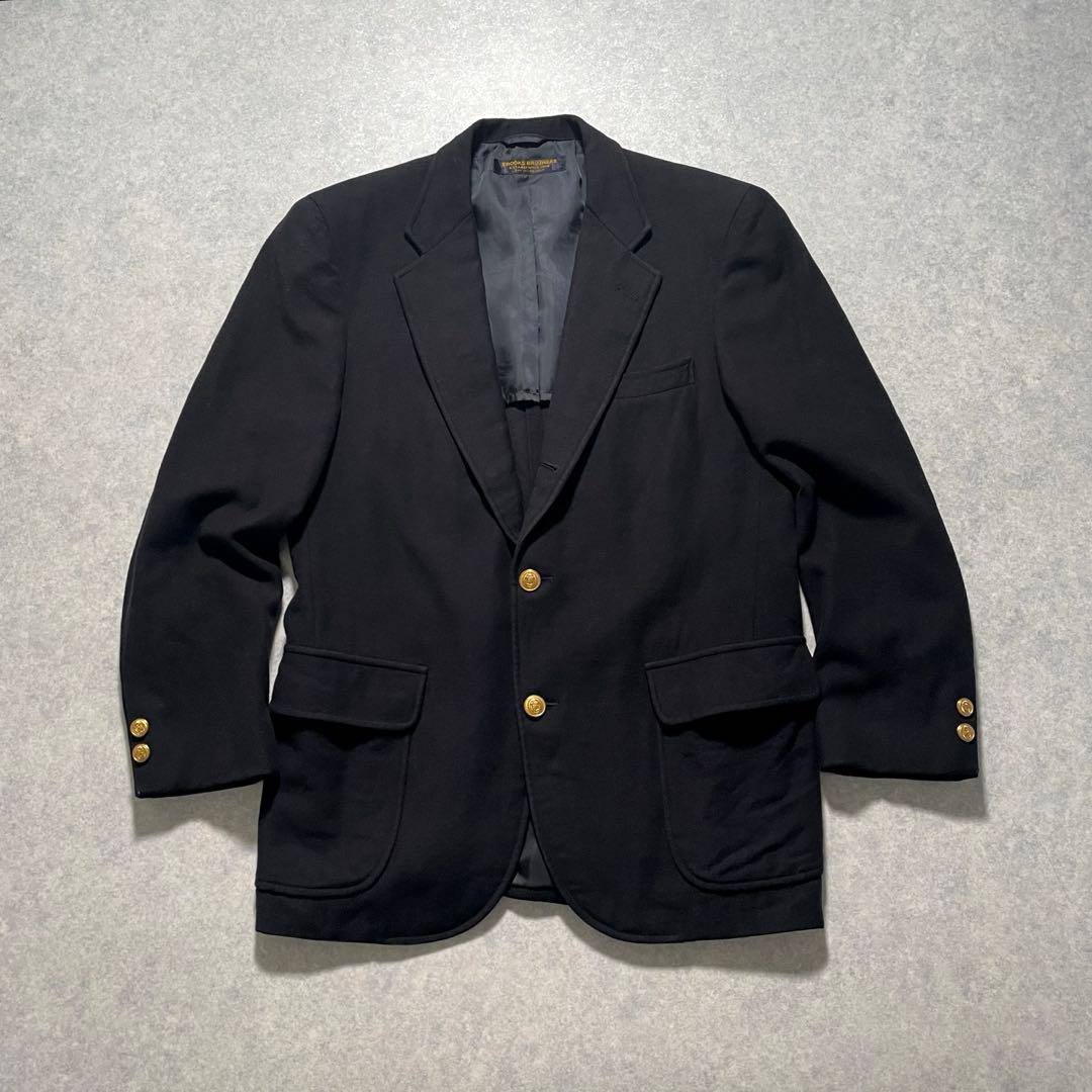 激渋 ブルックスブラザーズ ブレザー カシミヤ混 金ボタン刻印入り 背抜き M