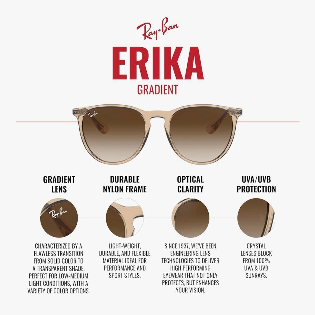 【新品未使用】Ray-Ban レイバンERIKA サングラス ブラウン