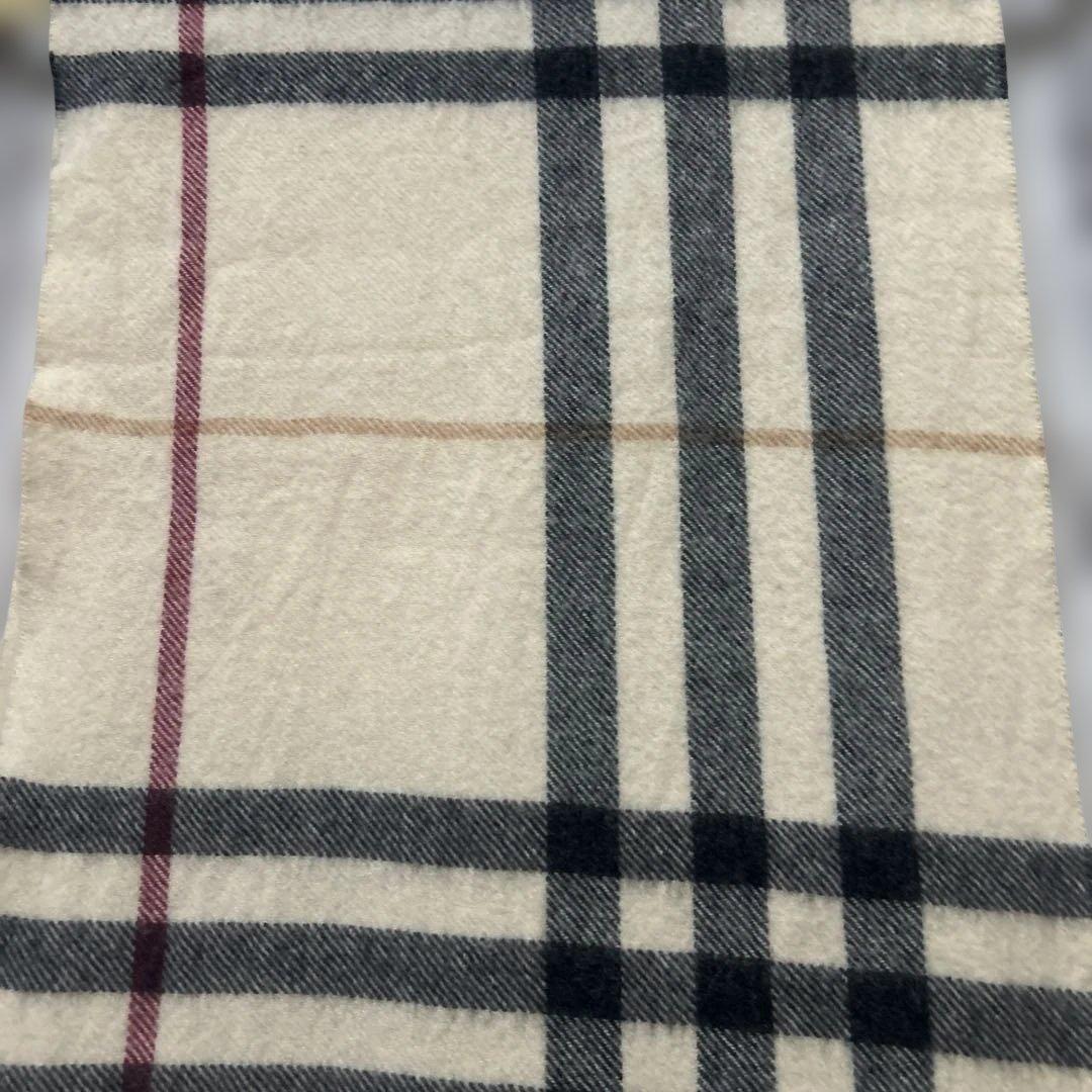 BURBERRY バーバリーチェック　マフラーカシミア　フリンジあり