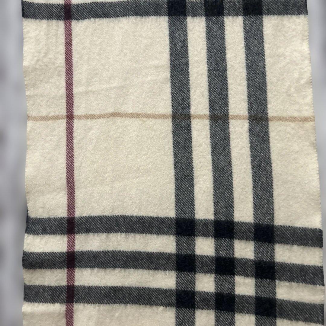 BURBERRY バーバリーチェック　マフラーカシミア　フリンジあり
