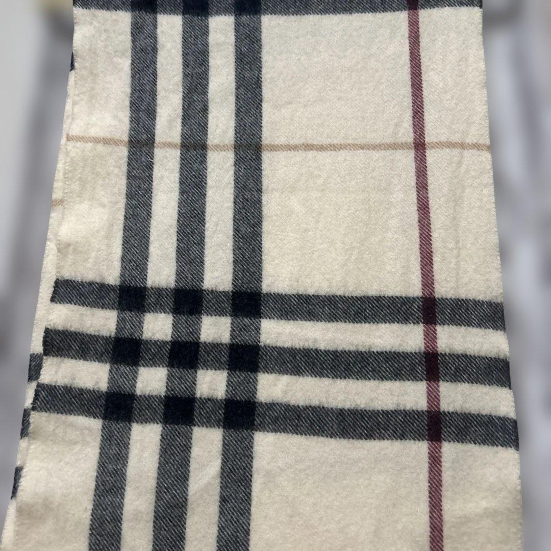 BURBERRY バーバリーチェック　マフラーカシミア　フリンジあり