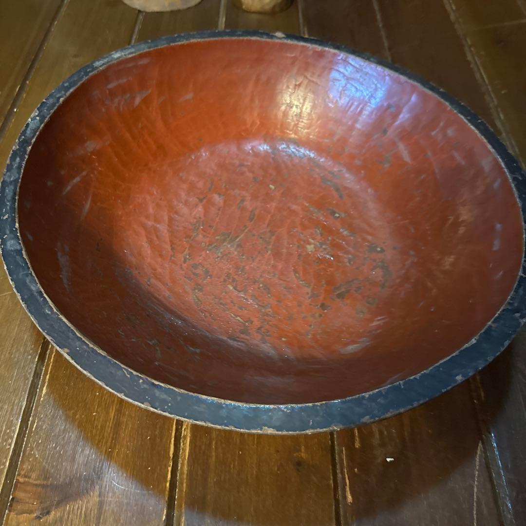 瞬間的お値下げ❣️ヴィンテージ　こね鉢　木製ボウル 使用感あり
