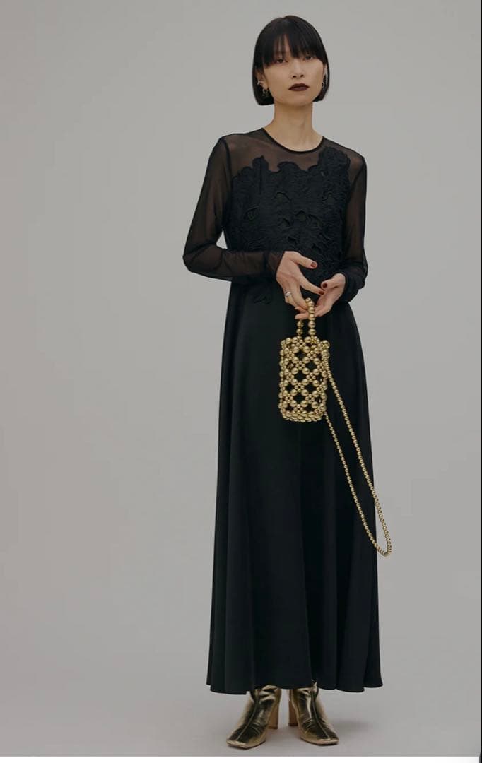 クリーニング済AMERI UPPER EMBROIDERY FLARE dres