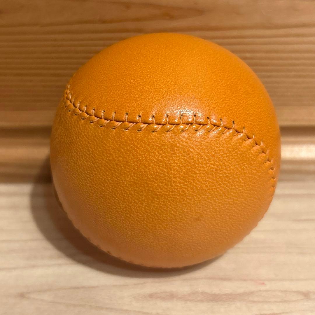 【匿名配送】エルメス　野球ボール　レザー　（オレンジ）