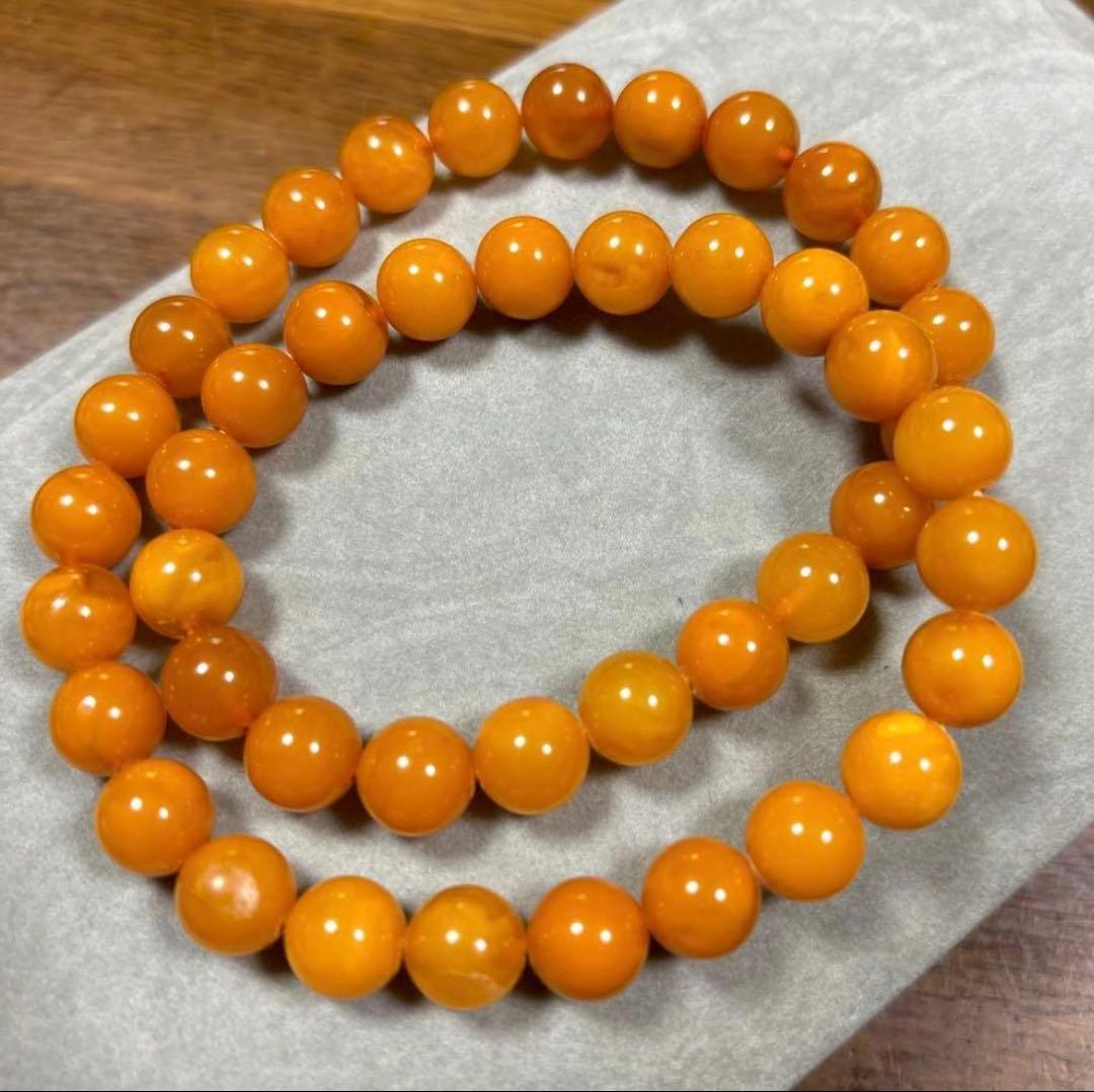 琥珀 ネックレス ブレスレット 10mm玉 全長約47.5cm