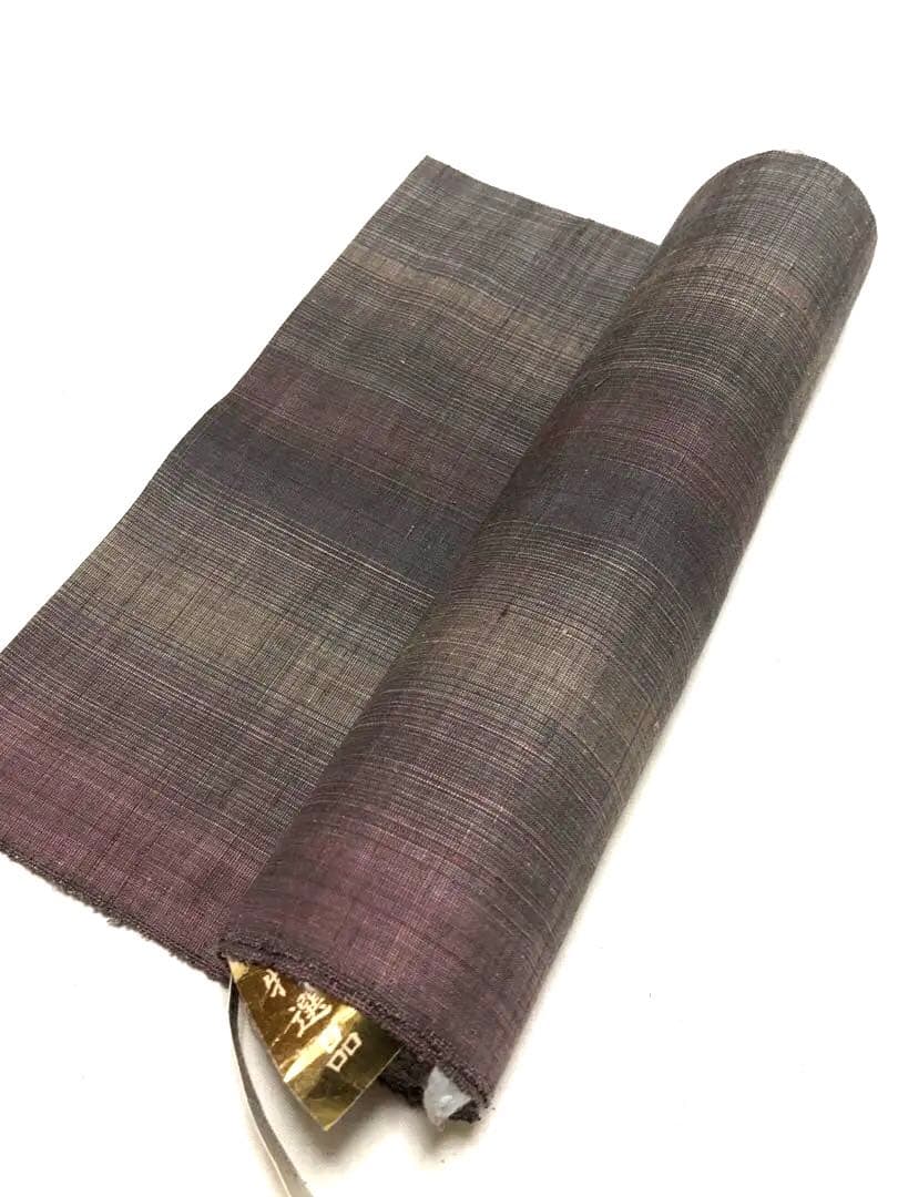 無言引取　反物　正絹紬／珈琲染工房　お仕立て可能美品