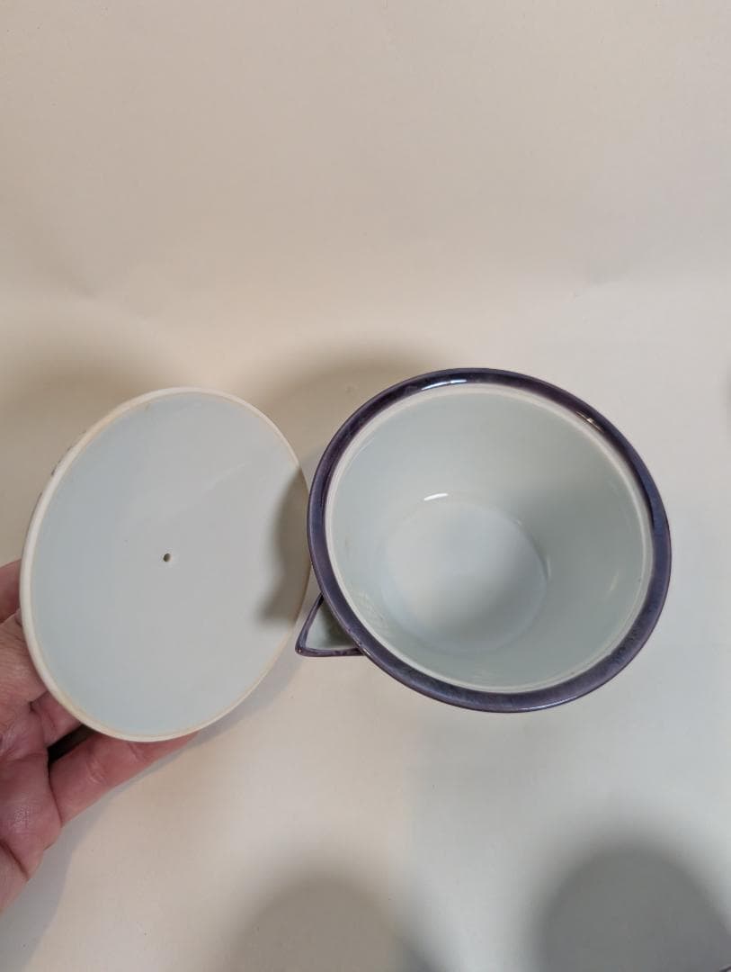 平安　清水焼　清川吉兆作　紫雲錦　宝瓶・湯冷し・煎茶椀5客 箱入り 煎茶道具