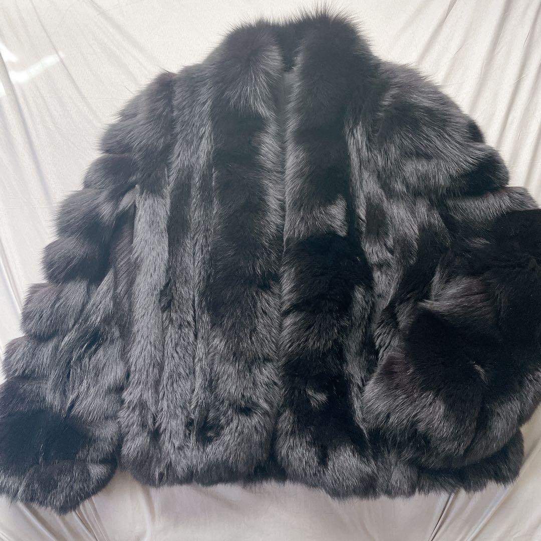 新品　未使用　サガフォックス　リアルファー　毛皮　ショート　コート　短丈　L