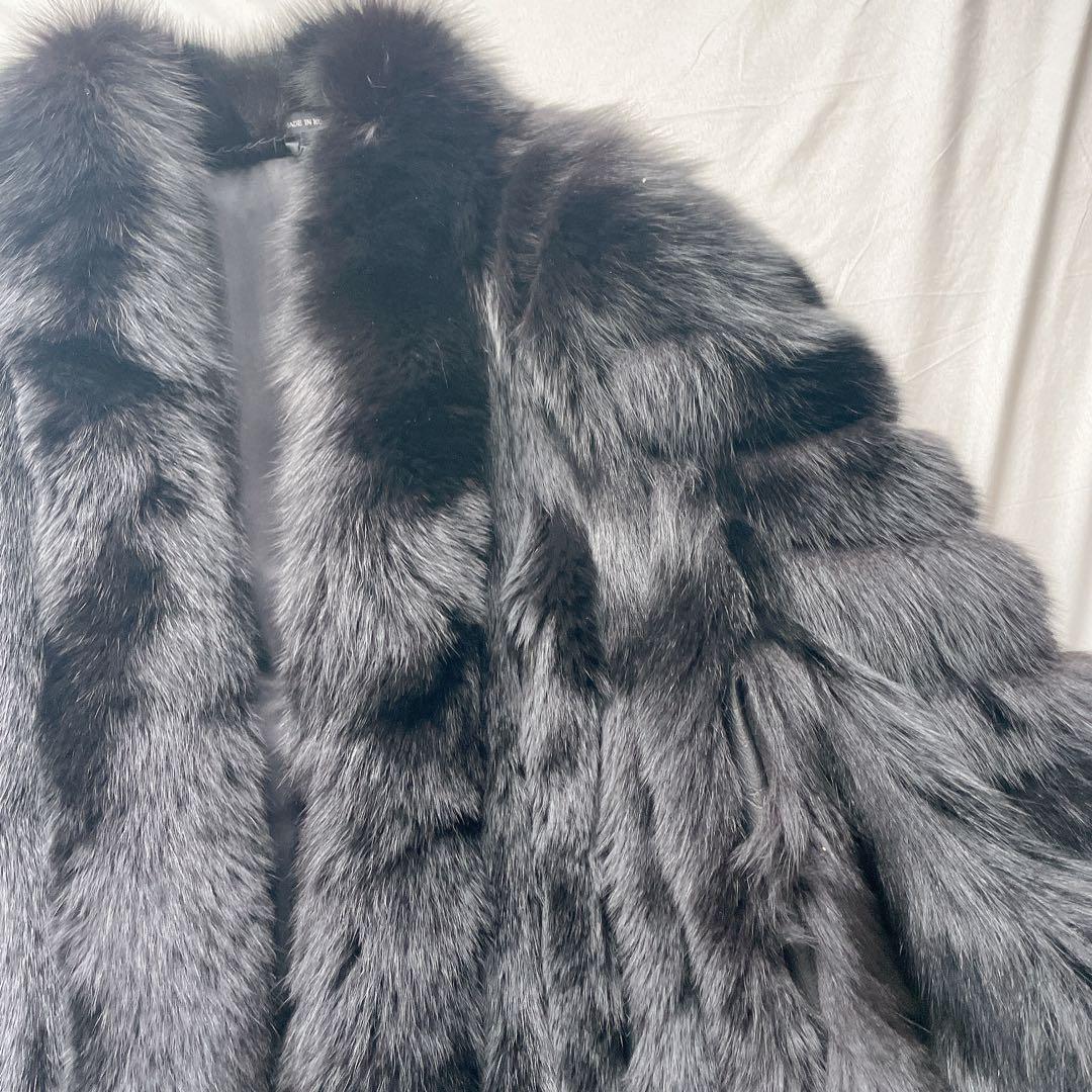 新品　未使用　サガフォックス　リアルファー　毛皮　ショート　コート　短丈　L