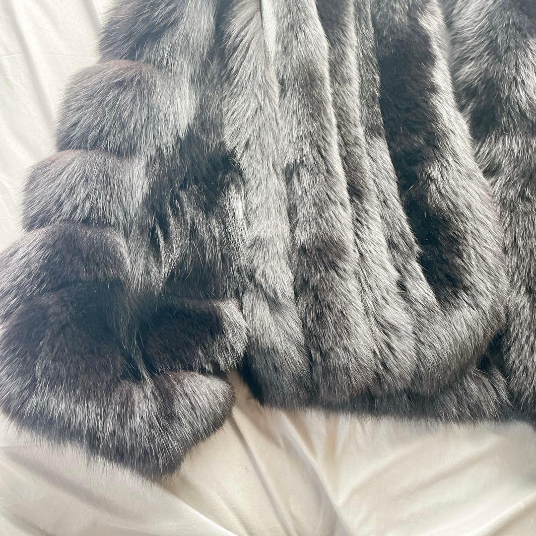 新品　未使用　サガフォックス　リアルファー　毛皮　ショート　コート　短丈　L