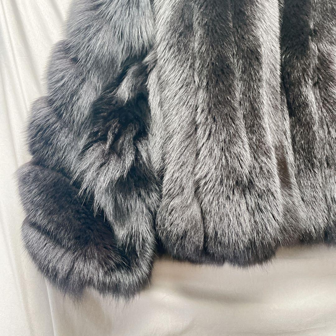 新品　未使用　サガフォックス　リアルファー　毛皮　ショート　コート　短丈　L