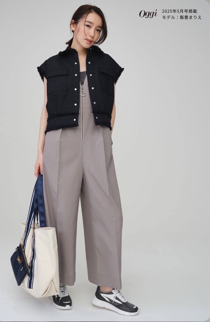 LOUNIE oggiコラボ フロントファスナー オールインワン サロペット