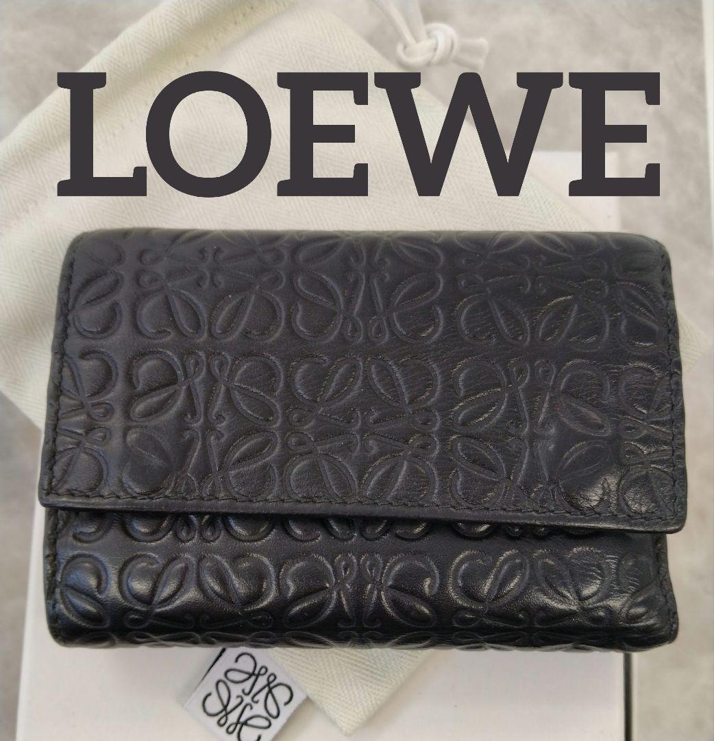 AQG16 ロエベ リピートアナグラム コンパクトウォレット 3つ折財布