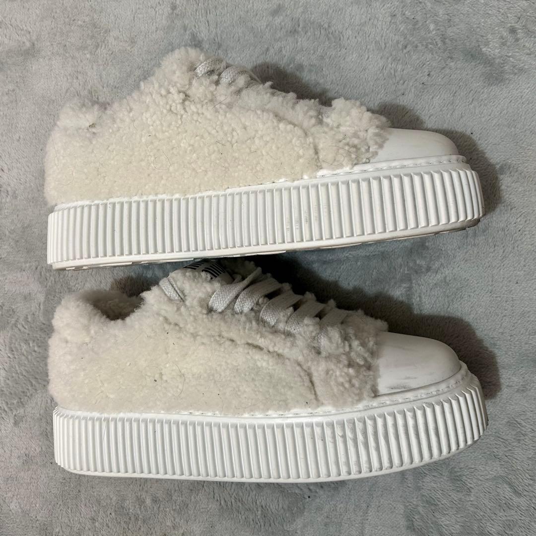 美品 miu miu ミウミウ ボアシアリング スニーカー 23.5cm