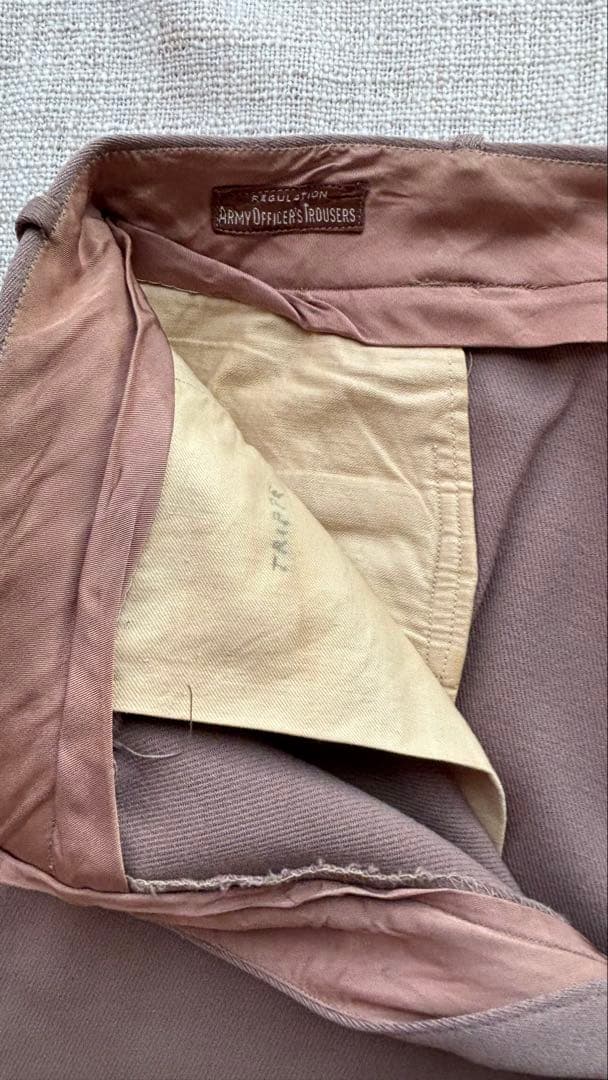 G*2様 ヴィンテージ　ウィップコード　ピンクベージュ　スラックス ボタンフライ