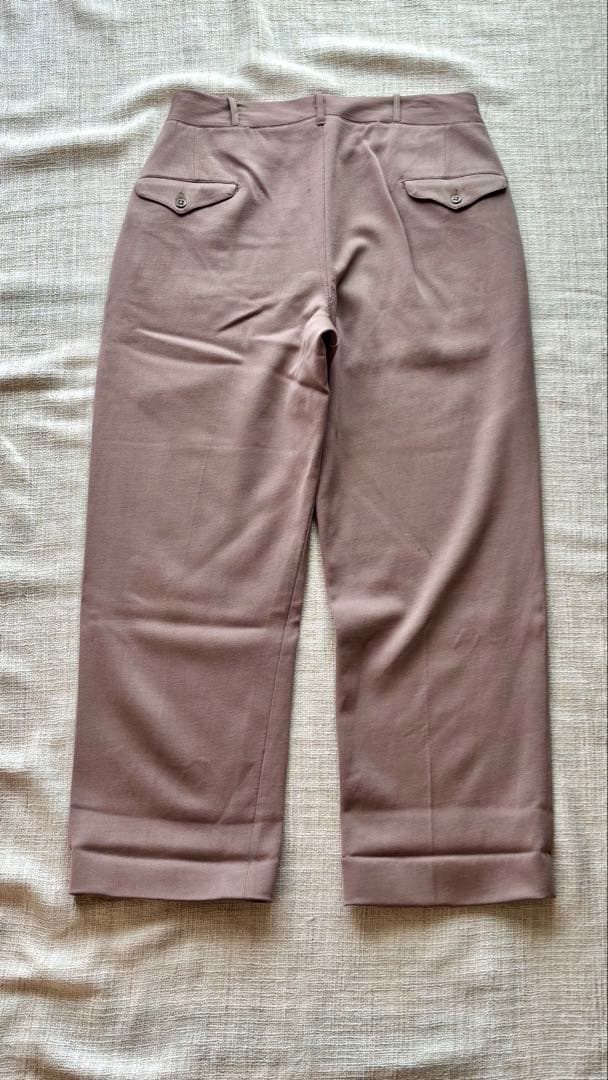 G*2様 ヴィンテージ　ウィップコード　ピンクベージュ　スラックス ボタンフライ