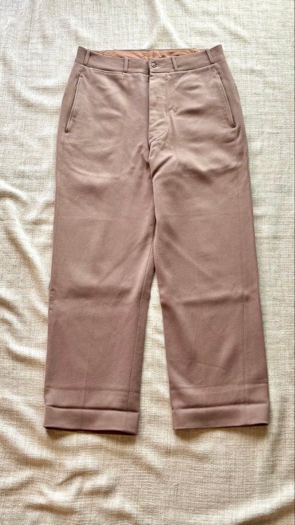 G*2様 ヴィンテージ　ウィップコード　ピンクベージュ　スラックス ボタンフライ