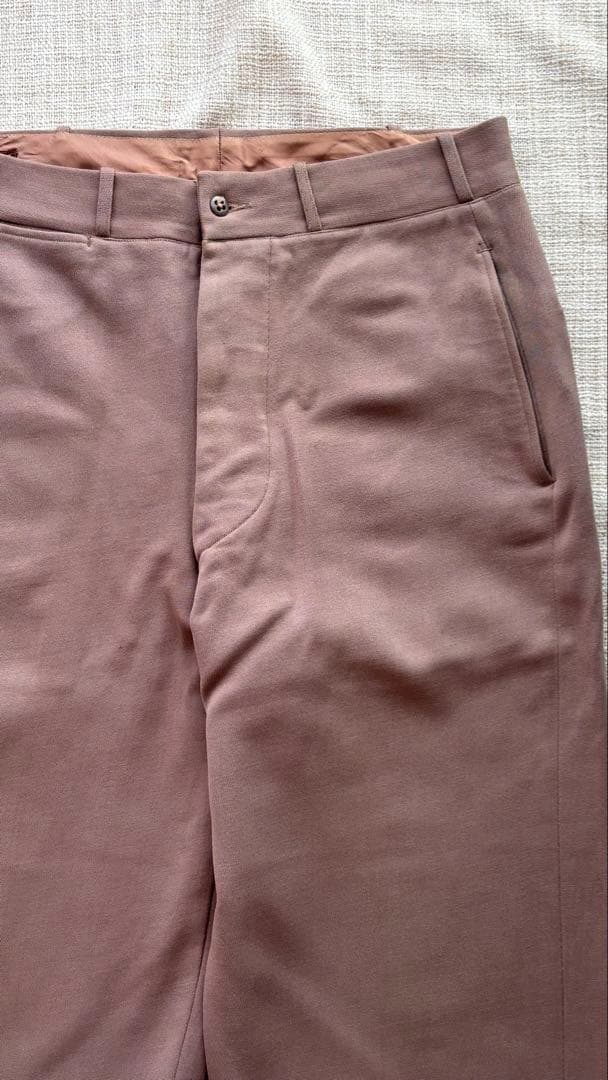 G*2様 ヴィンテージ　ウィップコード　ピンクベージュ　スラックス ボタンフライ