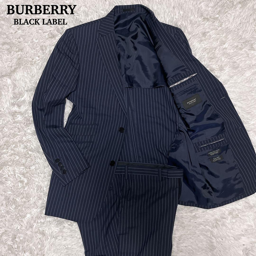 バーバリーブラックレーベル セットアップスーツ ネイビー ホースロゴ 38L