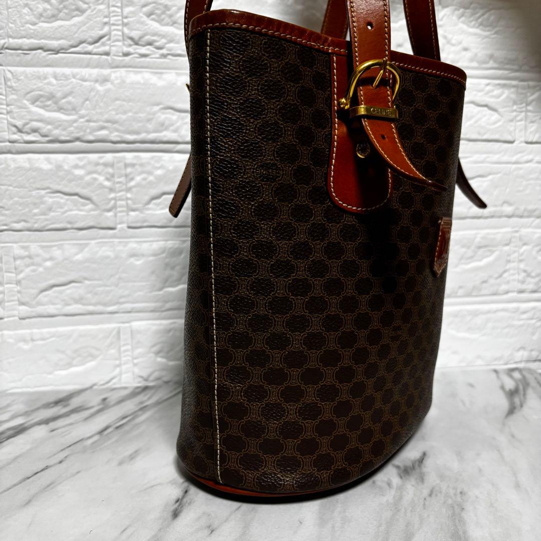 セリーヌ CELINE マカダム柄 トートバッグ バケツ型 オールドセリーヌ