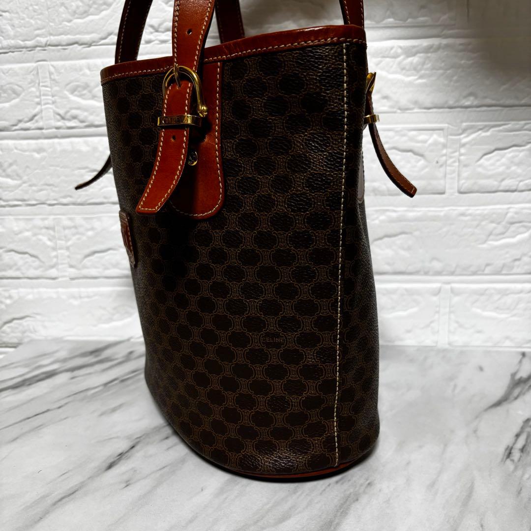 セリーヌ CELINE マカダム柄 トートバッグ バケツ型 オールドセリーヌ