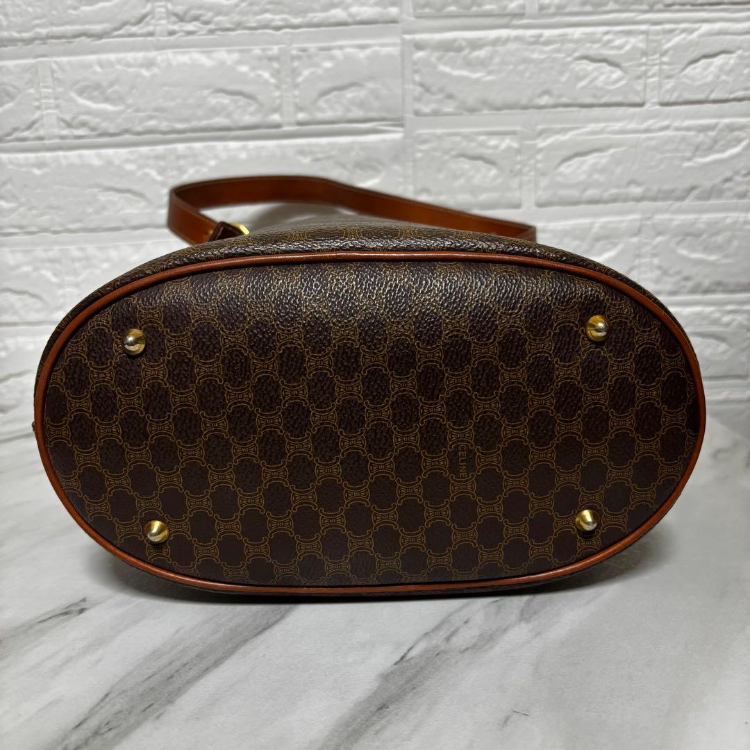 セリーヌ CELINE マカダム柄 トートバッグ バケツ型 オールドセリーヌ