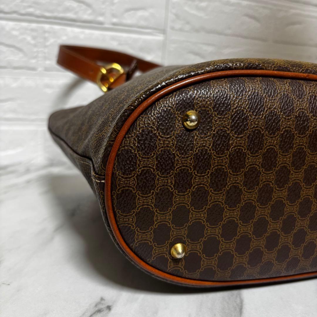 セリーヌ CELINE マカダム柄 トートバッグ バケツ型 オールドセリーヌ