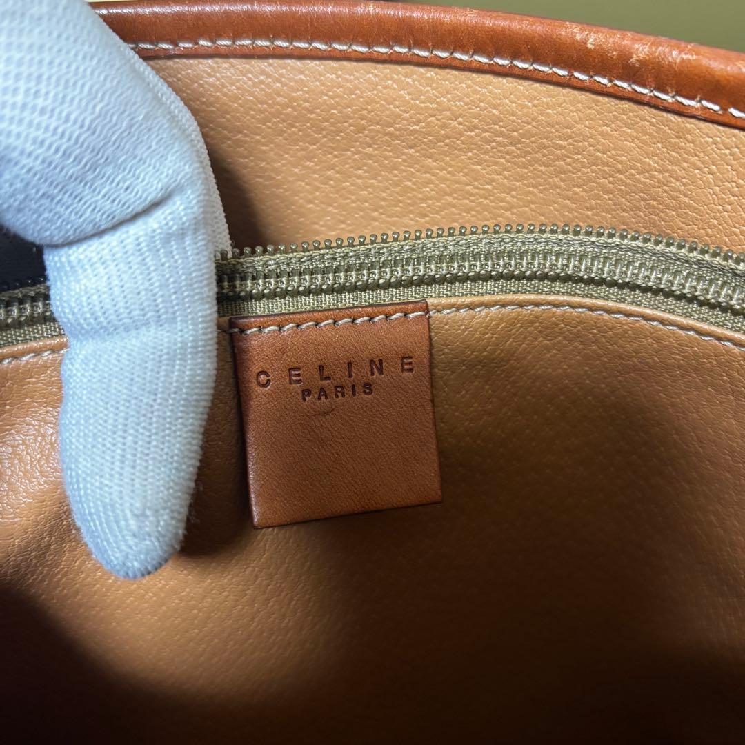 セリーヌ CELINE マカダム柄 トートバッグ バケツ型 オールドセリーヌ