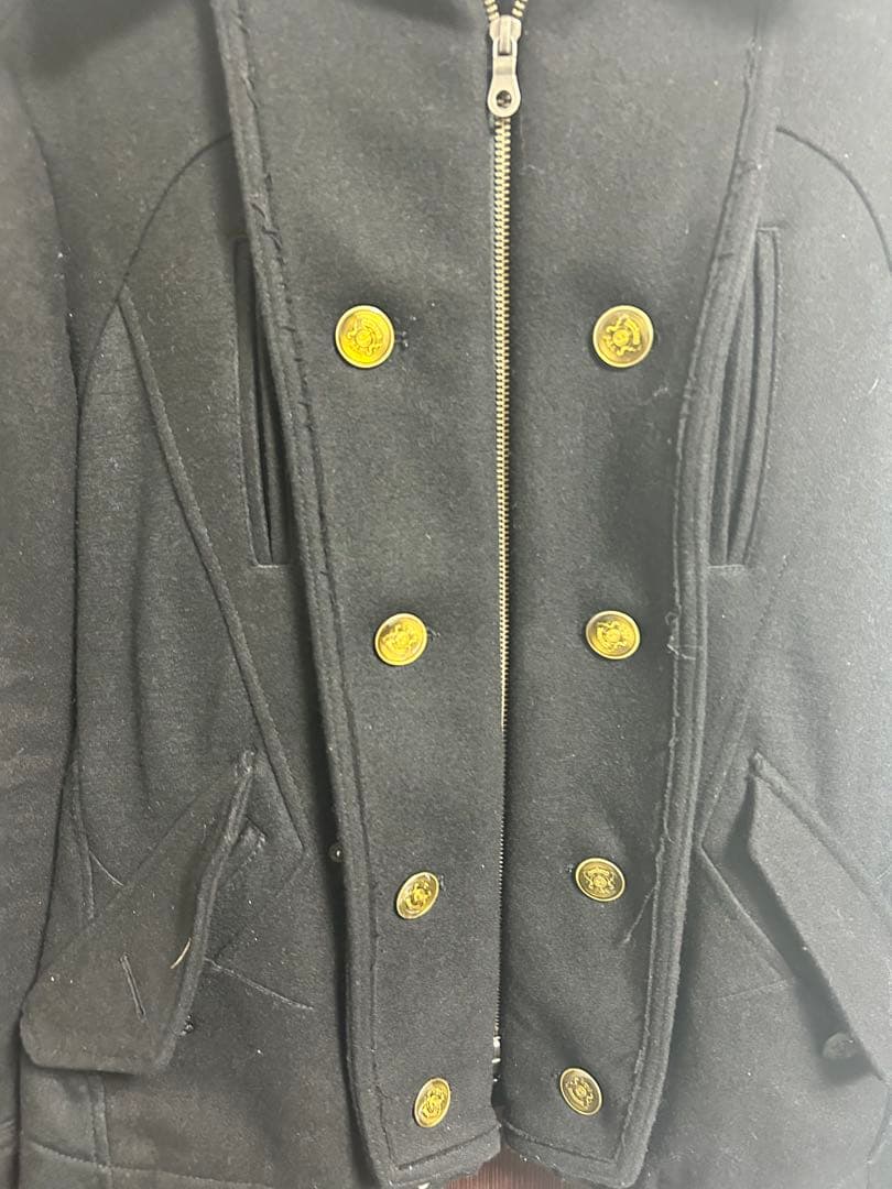 ジャケット・アウター 00s ppfm fur fooded napoleon jacket