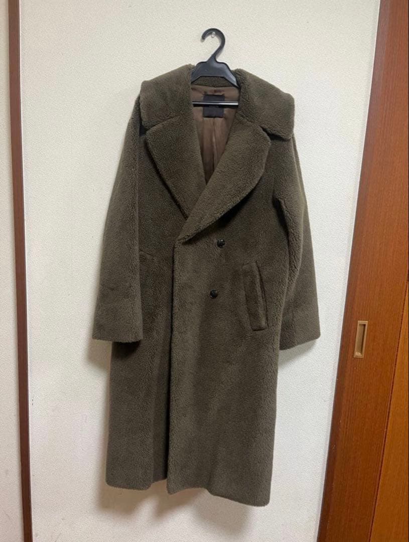 aさま専用　anuans ボア　ウールブレンドロングコート