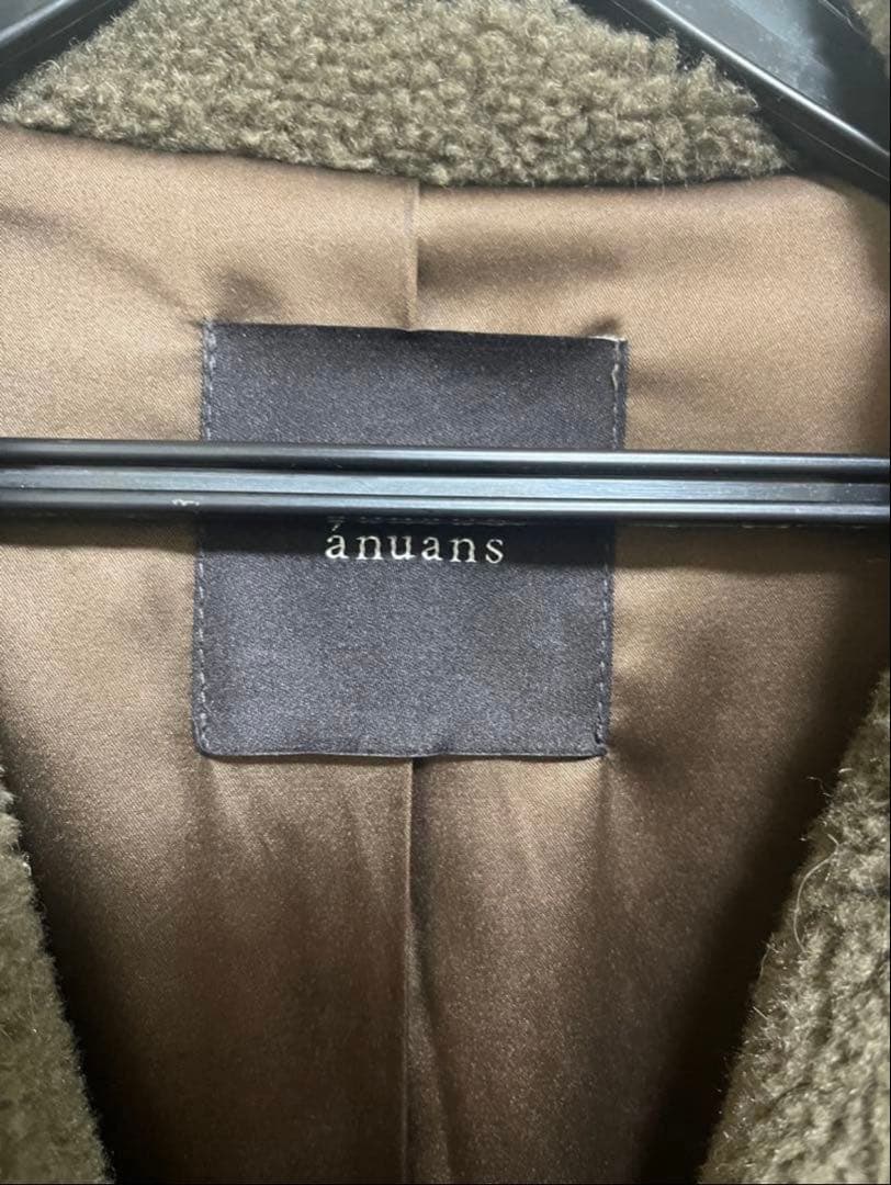 aさま専用　anuans ボア　ウールブレンドロングコート