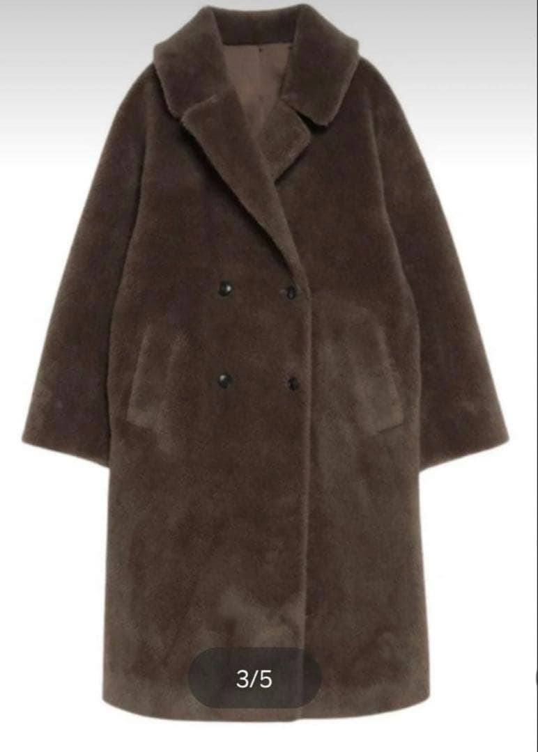 aさま専用　anuans ボア　ウールブレンドロングコート