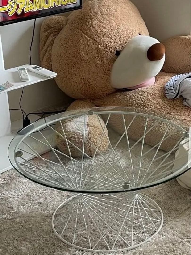 【美品_値引き可】マーリア コーヒーテーブル Franfran クリア×ホワイト