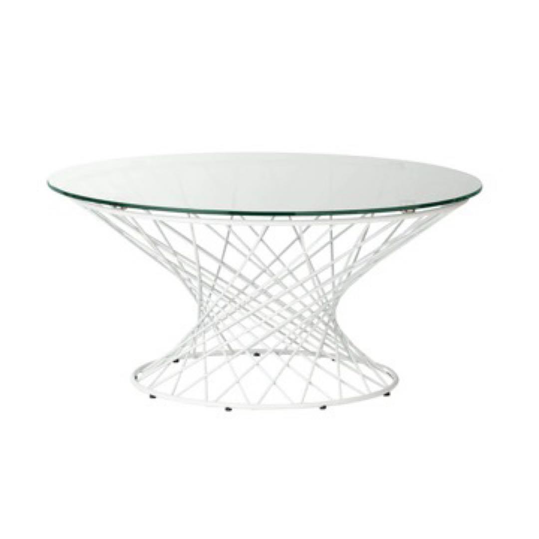 【美品_値引き可】マーリア コーヒーテーブル Franfran クリア×ホワイト