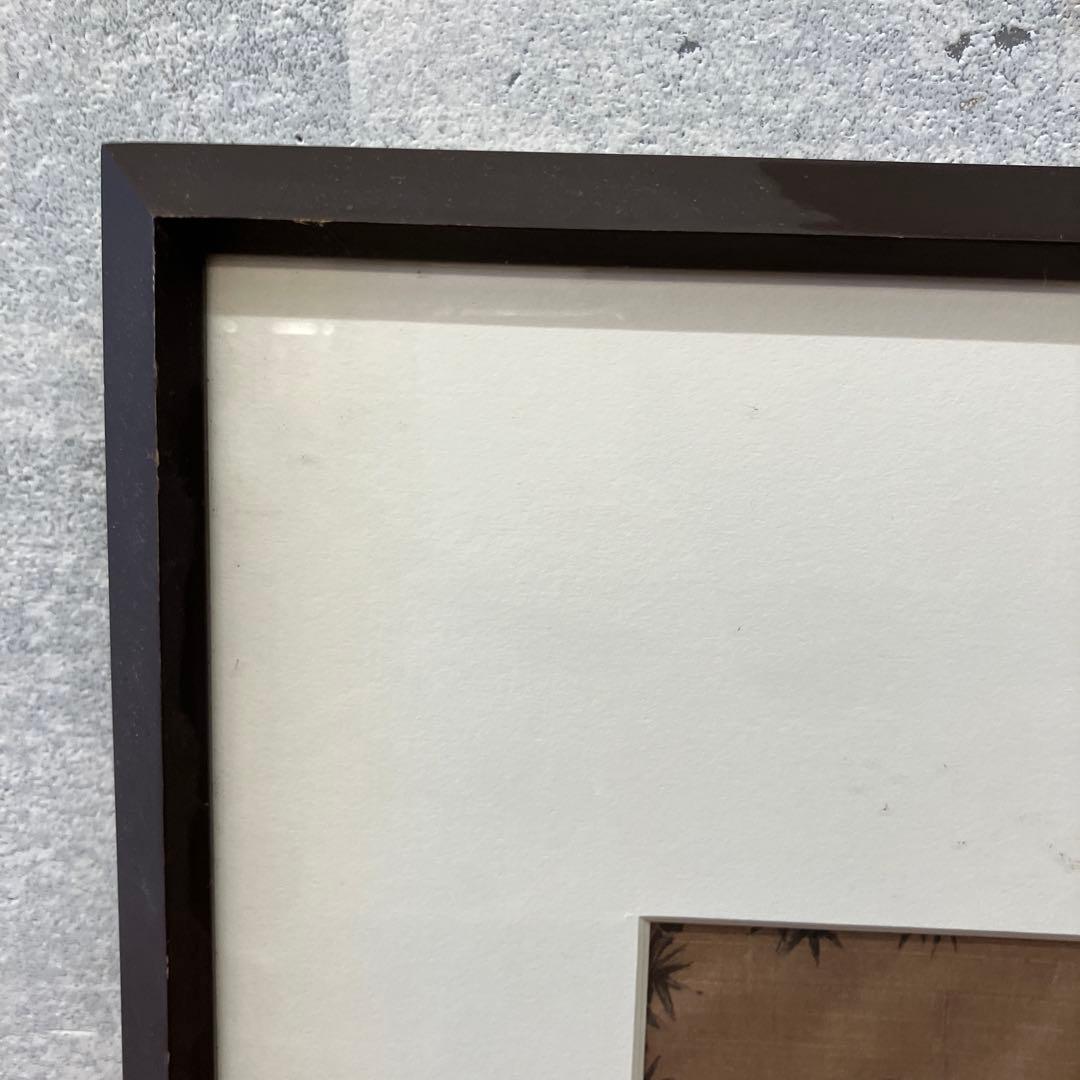 昭和レトロ 風景画 水墨画 花鳥 絵画 色紙 壁掛け 壁飾り 額装 フレーム付き