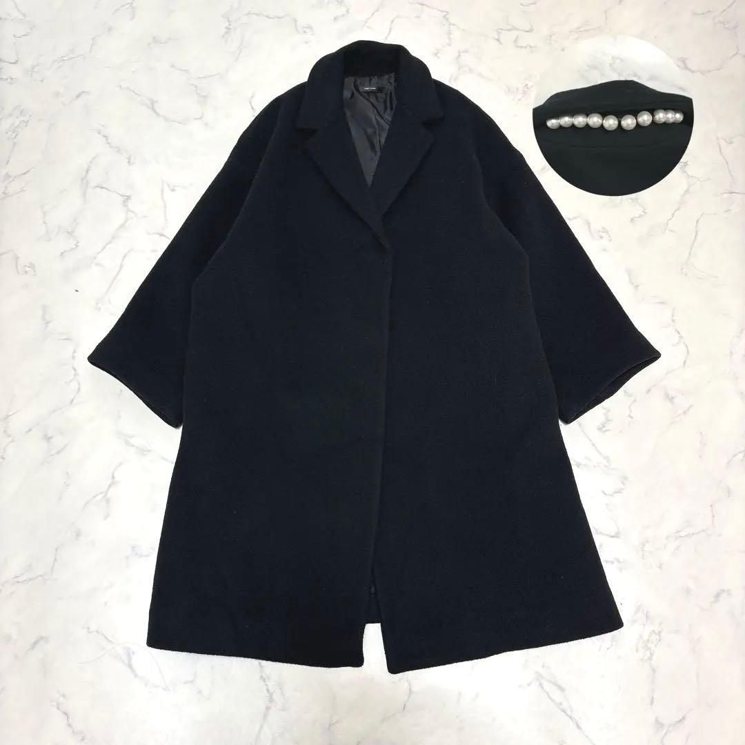 【美品】24AW YOKOCHAN ヨーコチャン バックパール コート ブラック