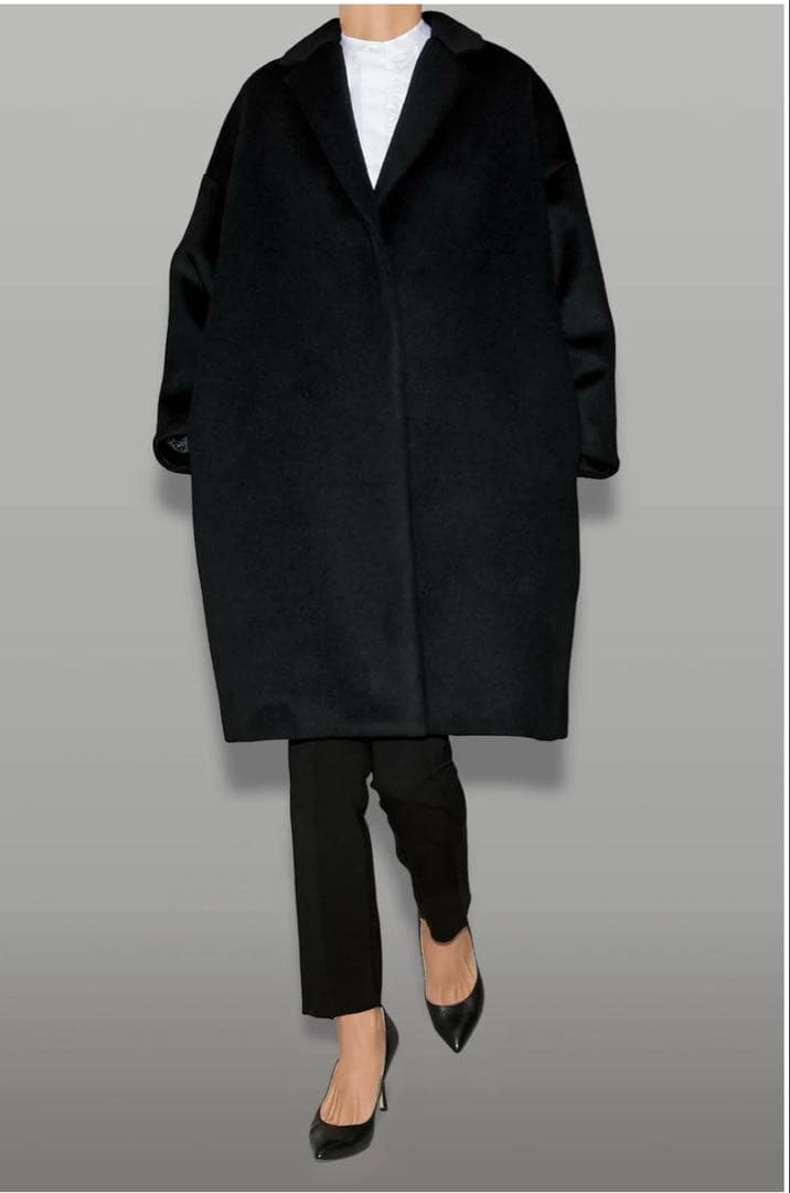 【美品】24AW YOKOCHAN ヨーコチャン バックパール コート ブラック