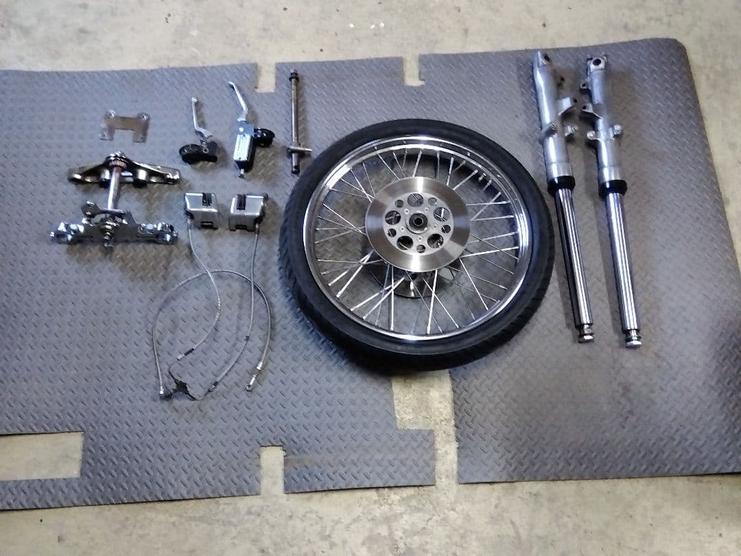 ハーレーショベルヘッド41Φワイドフォーク フロントフォークとホイールセット