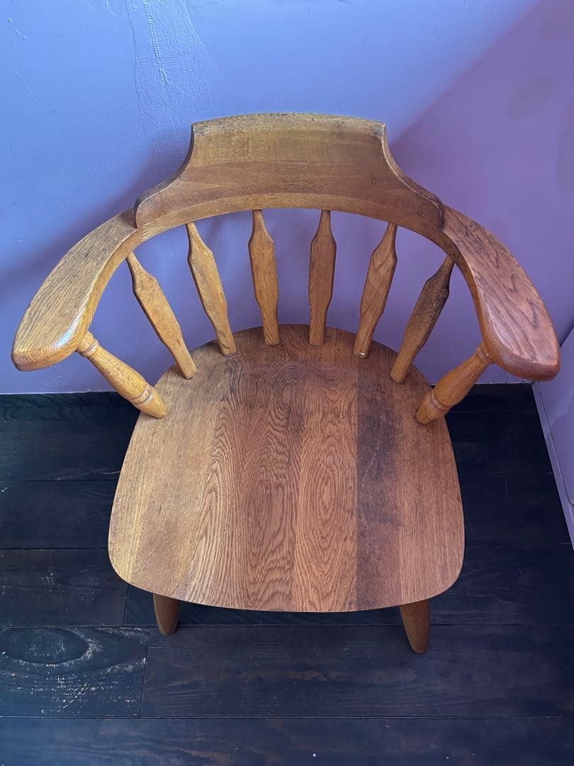 ゆうこ　アンティーク　イギリス　アームチェア　ダイニングチェア