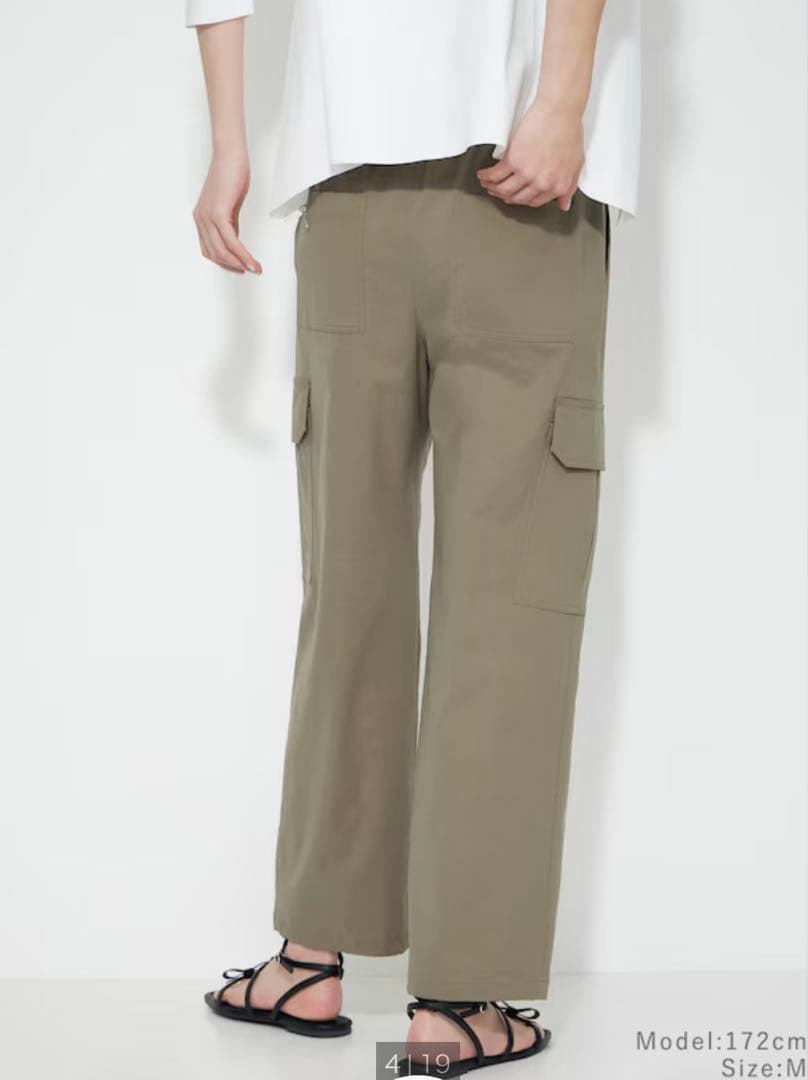 ★PLST ハイストレッチリネンカーゴパンツレディースMサイズ新品★