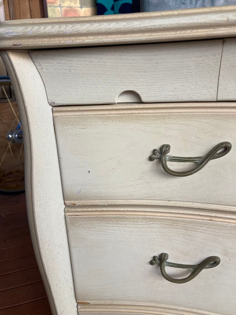 あ*え様 松永工房　カンティーヌ　チェスト　白家具　猫足　IDC取扱　キズ有り