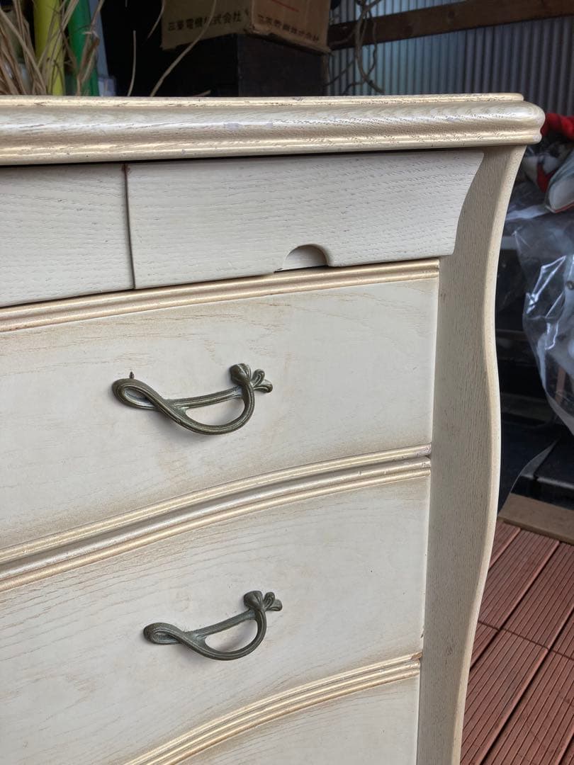 あ*え様 松永工房　カンティーヌ　チェスト　白家具　猫足　IDC取扱　キズ有り