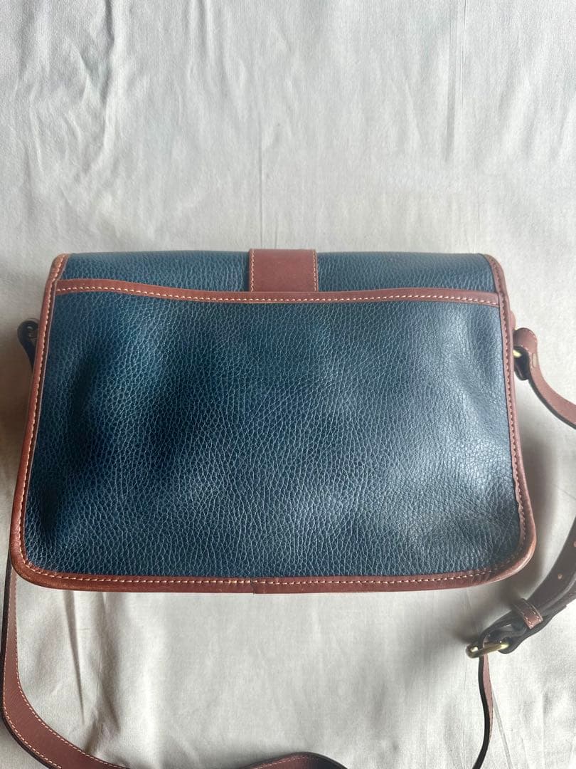 ネイビーレザーショルダーバッグ　oldcoach オールドコーチ　vintage