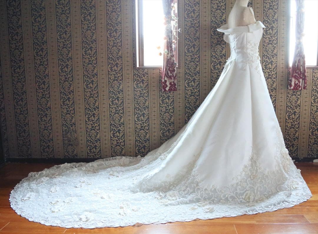 595グレースGRACEワンショルダー高級ウェディングドレス7号9号11号S～M