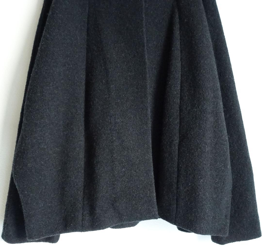 美品evam evaエヴァムエヴァ☆プレスウールショートコート 1 チャコール